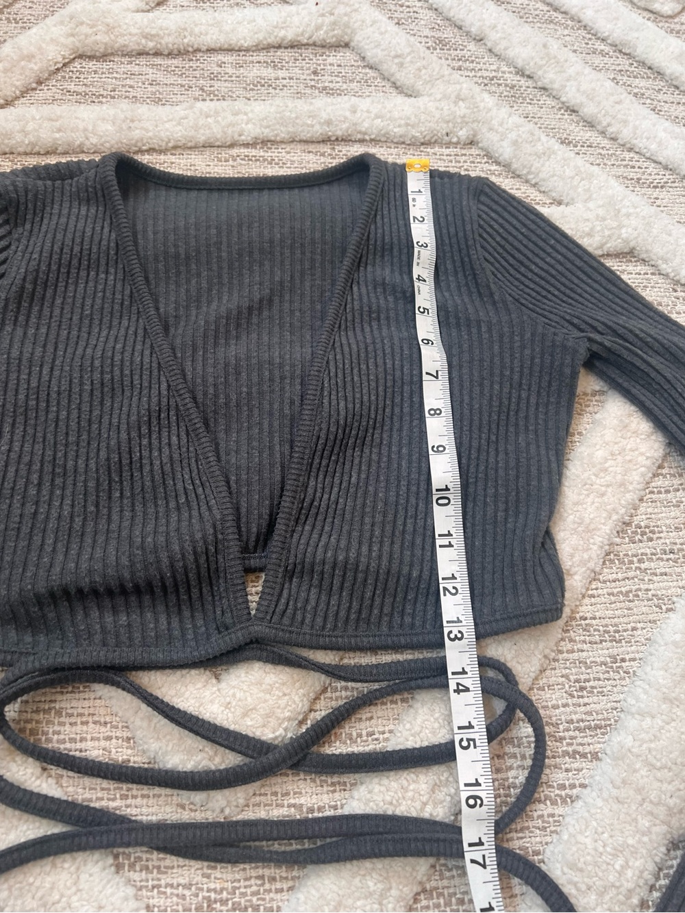 Joah Brown reversible luxe knit Top wrap cardigan Charcoal Grey S/M - Picture 6 of 13